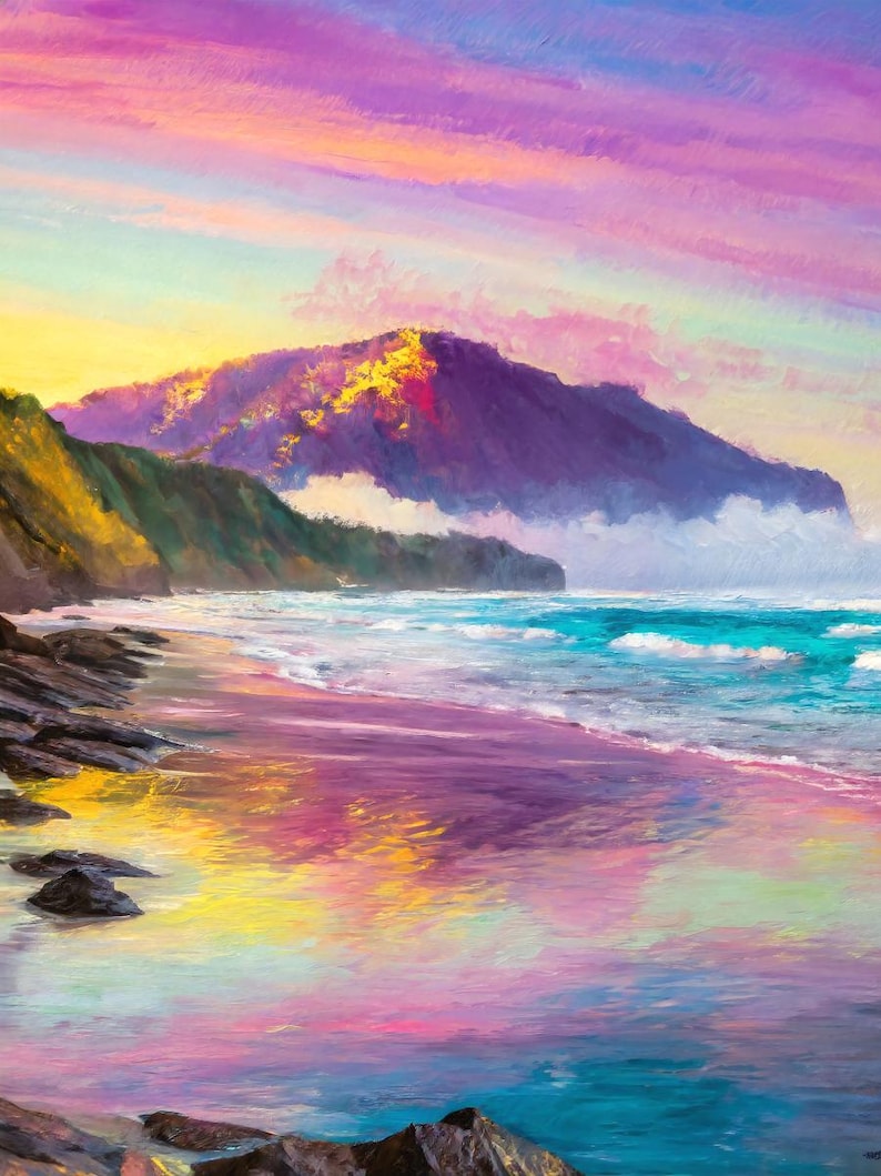 Ocean Wall Art Printable Seascape Painting Instant Download Large Print ...