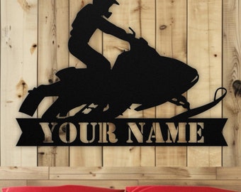 The Snowmobiler Metal Sign | SledFan Custom Steel Sign | Gift for Snowmobilers | Snowmobile Gift | Custom Metal Sign