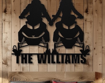 Couples Who Ride Snowmobiles Metal Sign | SledFan Custom Steel Sign | Gift for Snowmobilers | Snowmobile Gift | Custom Metal Sign