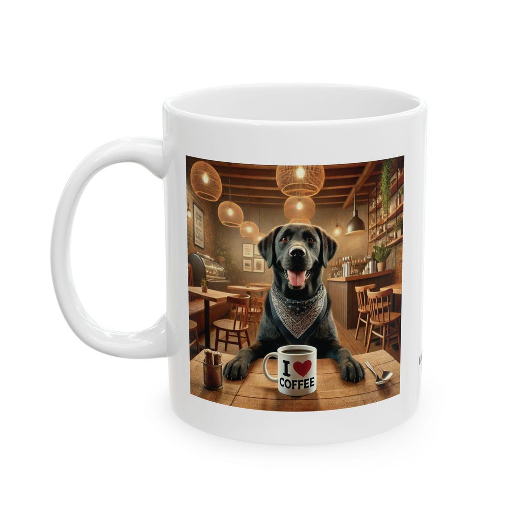 Tazza Regalo Keep Calm And Hug A Labrador – Nero – Manico Nero – 9,5x8cm