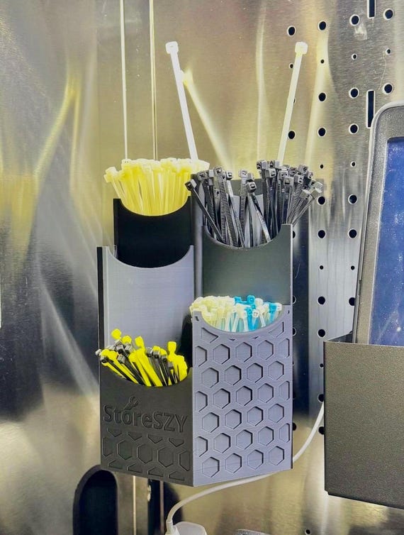 Magnetic Zip Tie Holder: 3D Printed Tool Organizer, Rubberized