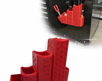 ZipStation Pro - Ziptie/Tie Wrap Organizer - 3 Tier Holder with Cutter Slot & Pen Storage - Magnetic Toolbox Organizer