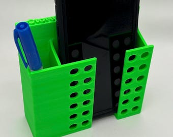 Magnetic Phone Holder with Pen Slot | For Toolboxes, Workbenches, and Metal Surfaces