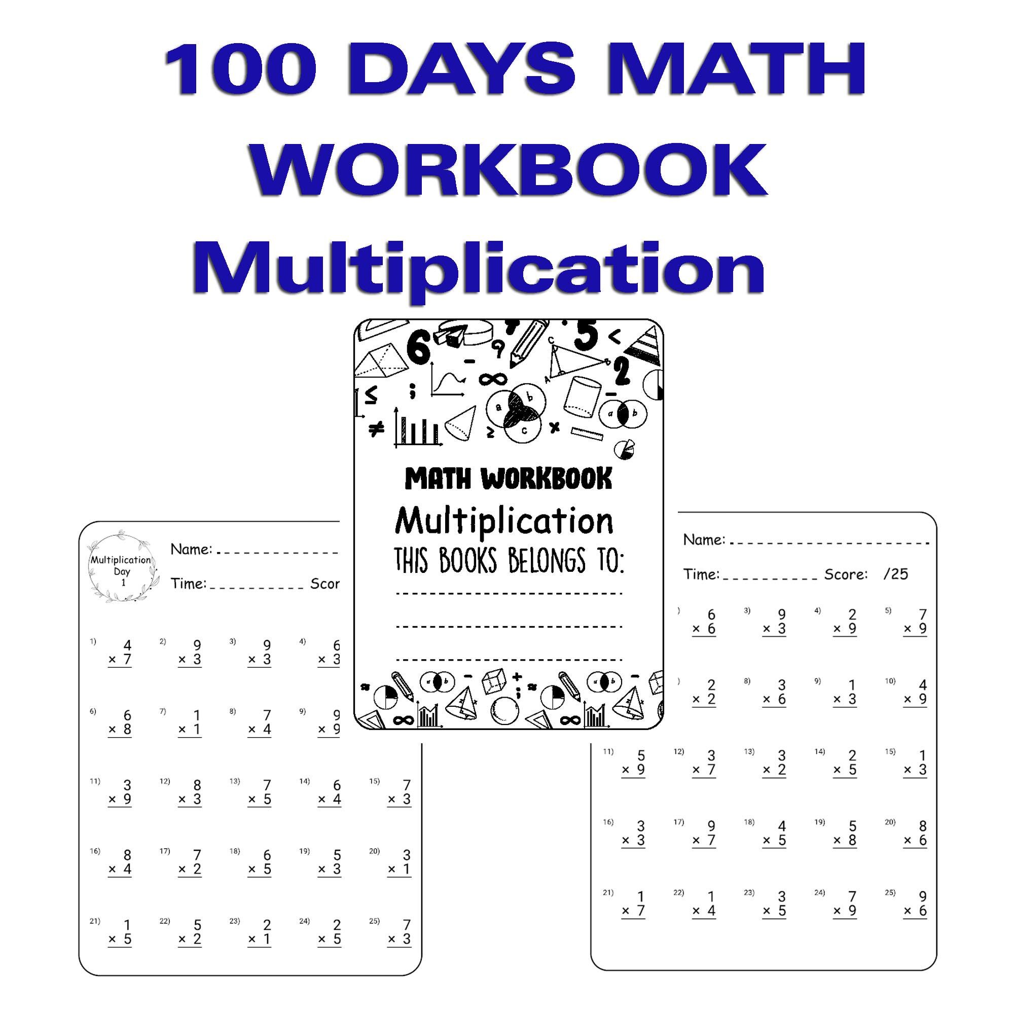 Worksheets 100 Days Math Multiplication Printable Homeschool Teacher ...