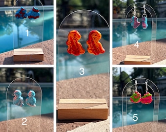 Dinosaur polymer clay earrings