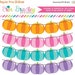 80% OFF SALE Pumpkin Bunting Clipart Halloween Banner Clip Art Graphics with Orange Pink Blue & Purple Pumpkins Commercial Use OK