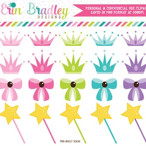 Princess Party Girls Clipart Clip Art Personal & Commercial Use Instant Download