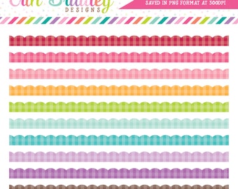 Scalloped Gingham Borders Clipart Clip Art Personal & Commercial Use Digital Graphics