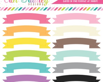 Digital Scrapbook Clipart Graphics Ribbon Banner Frames Instant Download Commercial Use Clip Art