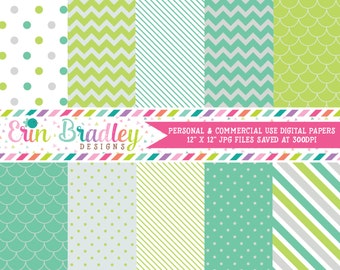 Seaglass Digital Paper Pack Commercial Use Instant Download