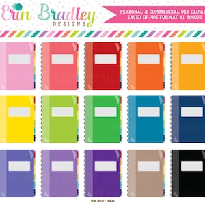 Notebooks Clipart School or Planner Clip Art Graphics Personal & Commercial Use OK