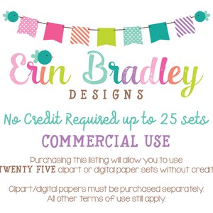 UP TO 25 SETS Commercial Use No Credit Required for Clipart & Digital Papers image 2