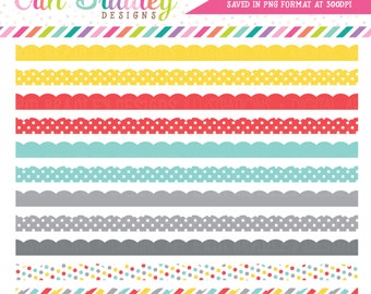 Colorful Scalloped Borders Clipart Commercial Use Clip Art Instant Download