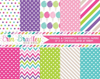 Cotton Candy Digital Paper Set Commercial Use Instant Download