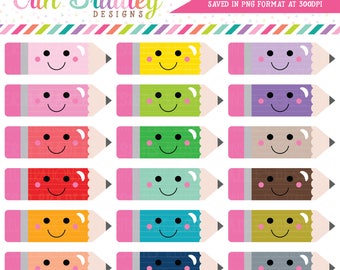 Kawaii Pencils Clipart Instant Download School or Planner Clip Art Graphics Commercial Use OK