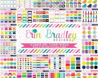 Planner Girl Clipart Bundle - 40 Sets Personal & Commercial Use Clip Art Graphics