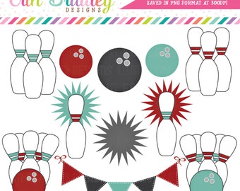 Bowling Clipart Clip Art Personal & Commercial Use