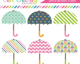 Umbrellas Clipart Graphics Digital Girls Baby or Bridal Shower Clip Art Personal & Commercial Use Instant Download