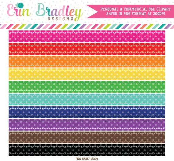 Polka Dot Borders Clipart Graphics Instant Download Digital Scrapbooking Clip Art Rainbow Colors Il_570xn