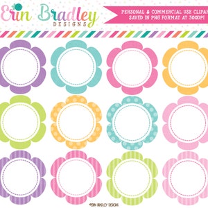 Flower Frames Clipart Graphics Commercial Use Scalloped Circles Clip Art