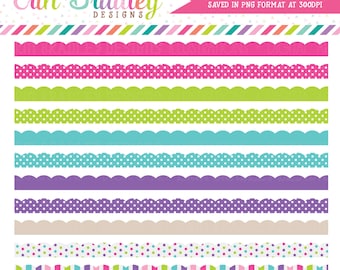 Cotton Candy Scalloped Borders Clipart Commercial Use Clip Art Instant Download