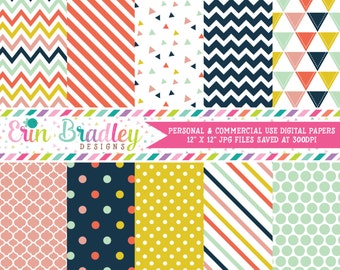 Craft Party Digital Paper Pack Commercial Use Digital Scrapbook Paper