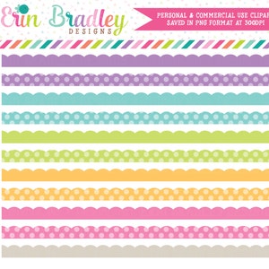 Springtime Clipart Borders Scalloped Clip Art Graphics Commercial Use