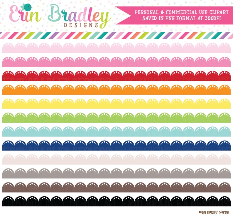 Clipart Lace Scalloped Borders Personal & Commercial Use Clip Art Digital Files image 1