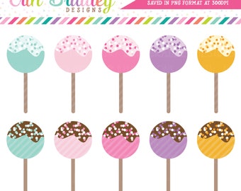 Cake Pop Clipart, Clip Art, Dessert Clipart Graphics, Food Clip Art, Personal and Commercial Use