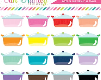 Cooking Pots Clipart Personal & Commercial Use Kitchen or Dinner Clip Art Graphics