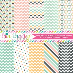 Beach Days Digital Paper Pack Commercial Use Instant Download