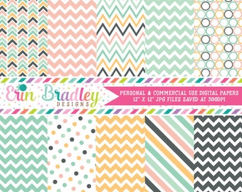 Beach Days Digital Paper Pack Commercial Use Instant Download