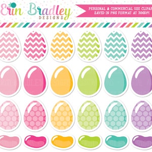 Easter Clipart Eggs and Jellybeans Commercial Use Holiday Graphics