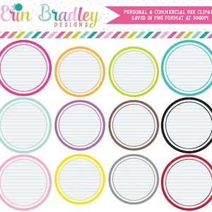 Notepaper Circles Clipart Clip Art Personal & Commercial Use Digital Scrapbooking