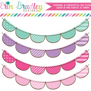 Colorful Bunting Flags Clipart Clip Art for Personal & Commercial Use