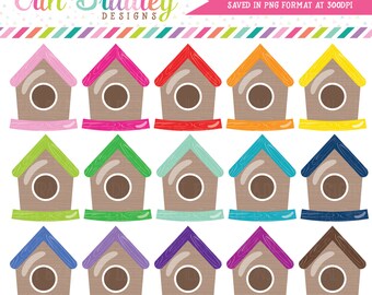 Bird Houses Clipart Graphics Personal & Commercial Use Outdoor or Garden Clip Art