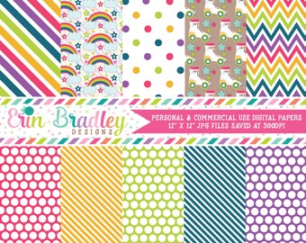 Roller Skating Party Digital Paper Pack Commercial Use Instant Download