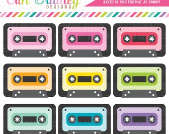 Cassette Tape Clipart Set 80's Music Clip Art Graphics Personal & Commercial Use