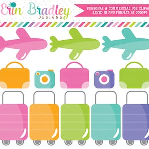 Travel Clipart, Airplane Clipart, Commercial Use Graphics