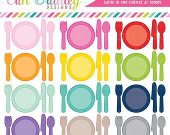 Place Setting Clipart Dinner or Meal Planner Clip Art Graphics Personal & Commercial Use OK