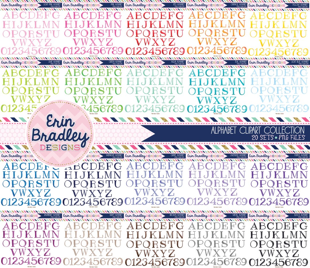 Alphabet Clipart Bundle Set Digital Scrapbooking Handrawn - Etsy Canada