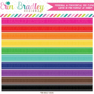 Clip Art Bordüren Regenbogen Farben genäht Rechteck Bordüre Digitale Clip Art Grafiken Kommerzielle Nutzung