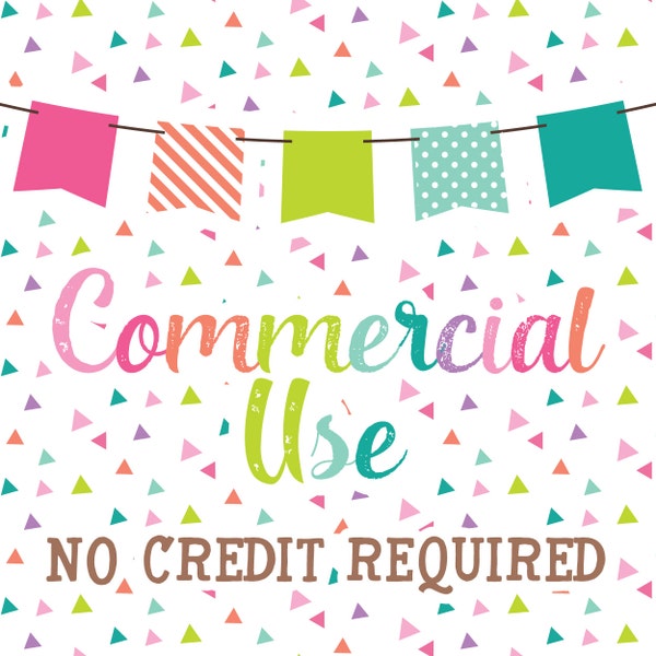 ONE SET - Commercial Use No Credit Required for Clipart & Digital Papers