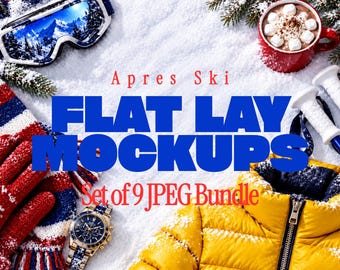 Apres Ski Flat Lay Mockups, Cozy Alpine Winter Bundle (Digital Download)