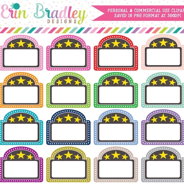 Movie Theater Clipart, Marquee Clip Art Graphics, Commercial Use OK