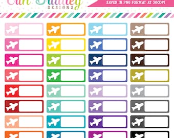 Travel Boxes Clipart, Label Clip Art Graphics, Personal & Commercial Use OK Plane Vacation Business Clipart Graphics