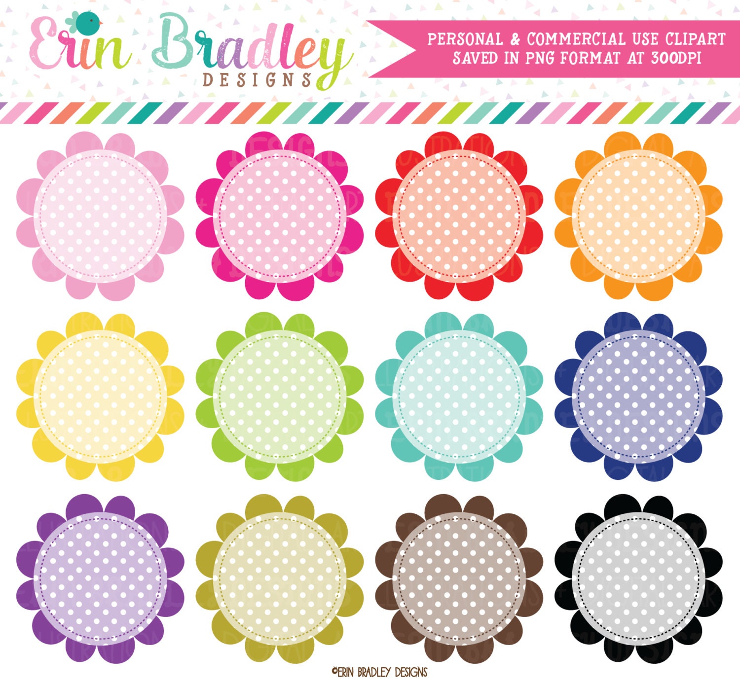 Polka Dot Circle Clipart
