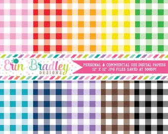 Buffalo Check Digital Paper Pack - 40 Colors - Instant Download Personal & Commercial Use Graphics Digital Scrapbook Paper Pack in Plaid