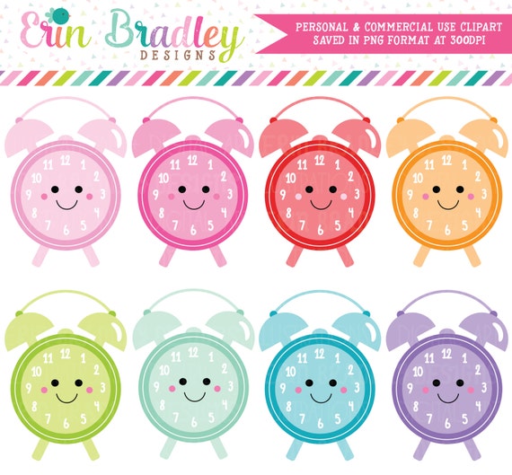photo Kawaii Clock Clipart kawaii clocks clipart commercial use alarm clock clip art graphics