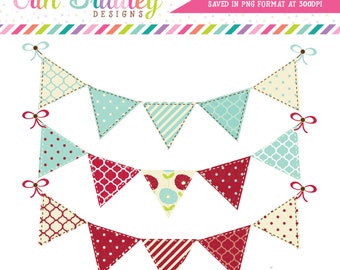 Blue Red Bunting Flags Clip Art Graphics Commercial Use Banner Clipart